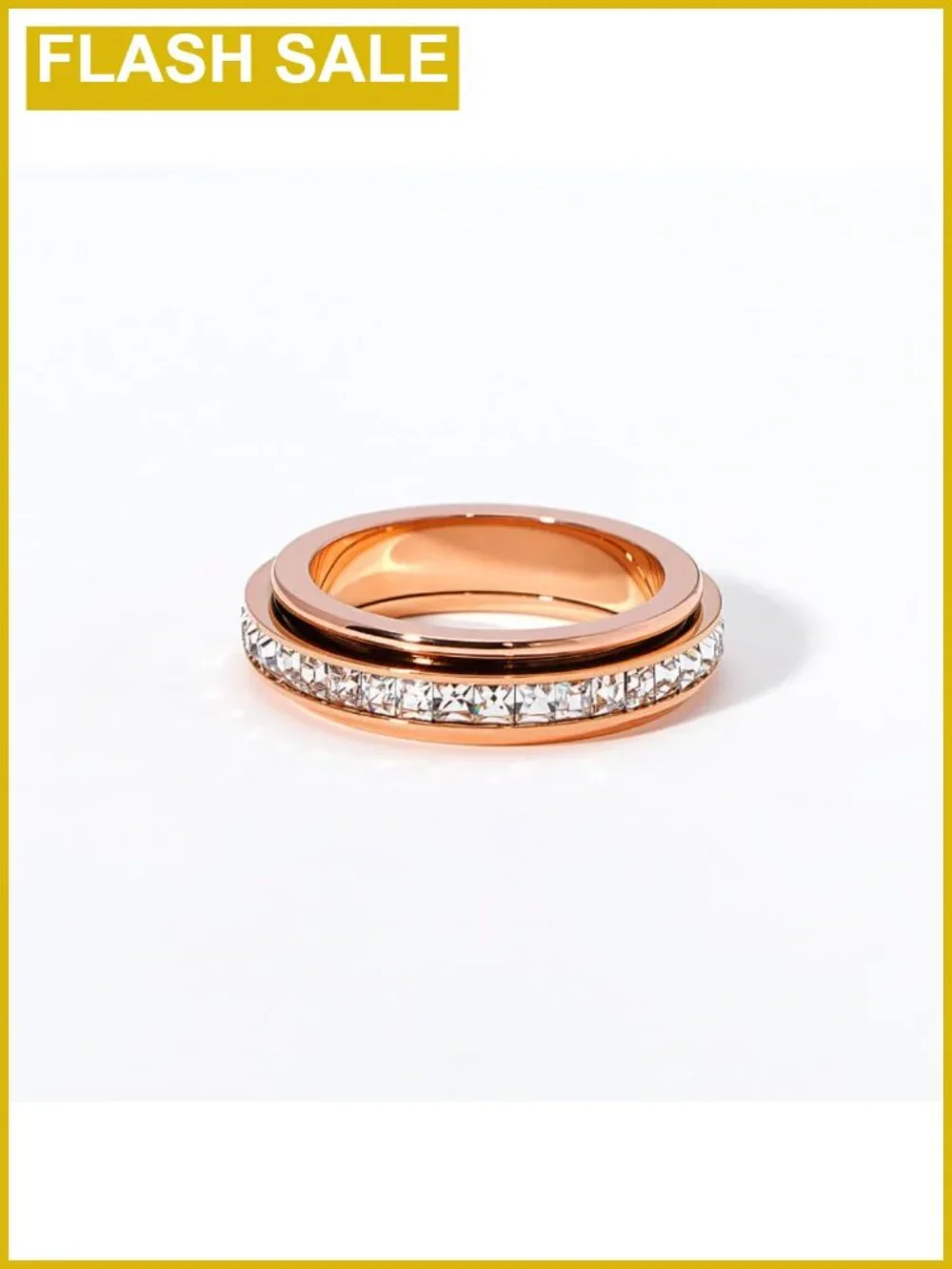 Titanium Steel Anxiety Ring for Women Fidget Spinner Ring Stress Relief Gift
